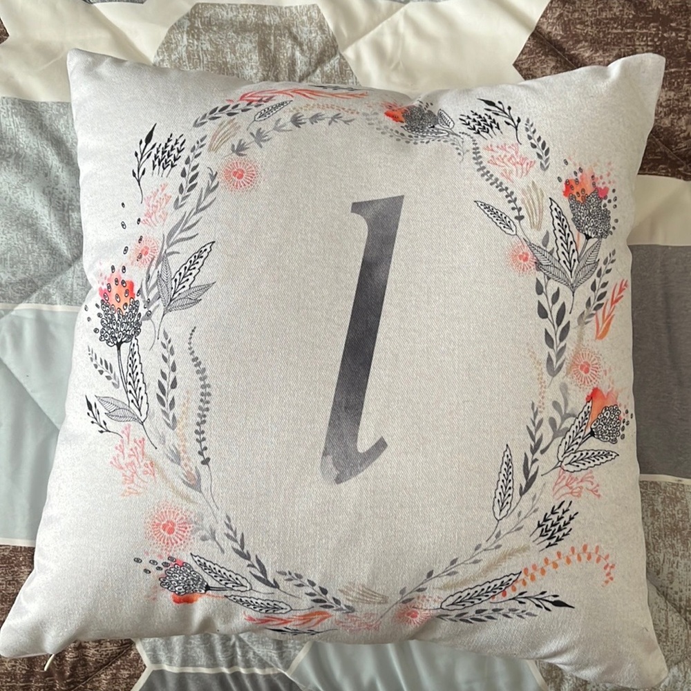 Urban Outfitters Monogram L Throw Pillow